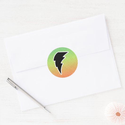 Lightning Bolt Ronde Sticker (Envelop)