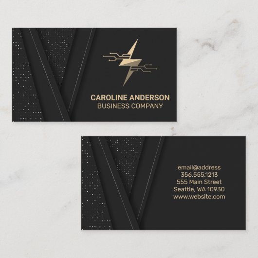 Lightning Bolt Tech Logo Visitekaartje (Voorkant / Achterkant)