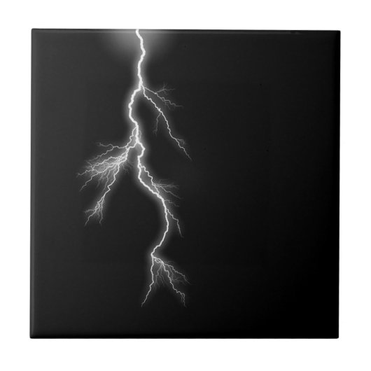 Lightning Bolt tegen Black Sky Tegeltje (Voorkant)