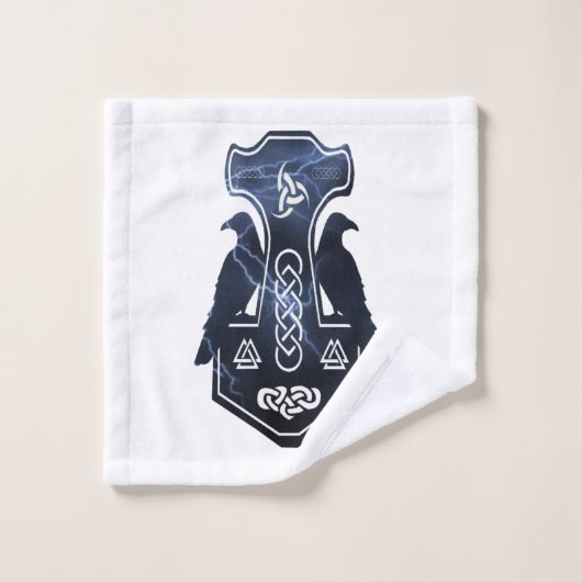 Lightning Bolt Thor's Hammer Bad Handdoek (Wasdoekje)