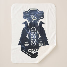Lightning Bolt Thor's Hammer Sherpa Deken