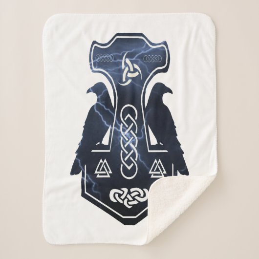 Lightning Bolt Thor's Hammer Sherpa Deken (Voorkant)