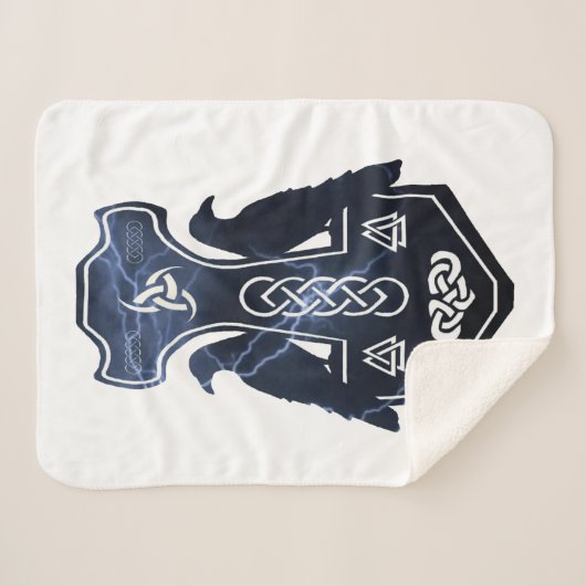 Lightning Bolt Thor's Hammer Sherpa Deken (Voorkant (horizontaal))