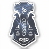 Lightning bolt Thor's Hammer Sticker (Voorkant)