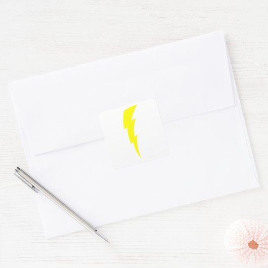 Lightning Bolt Vierkante Sticker (Envelop)