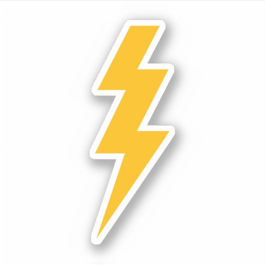 Lightning Bolt Yellow Sticker (Voorkant)