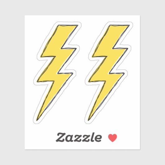 Lightning bolts doedle tekening sticker (Vel)
