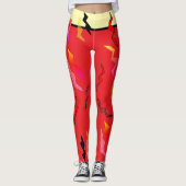 Lightning Bolts Red Black Cream Leggings (Voorkant)