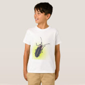 Lightning Bug Insect met geel gloed schilderij t-s T-shirt (Voorkant volledig)