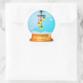 Lightning bug lantaarn sneeuw wereldbol ronde sticker (Tas)