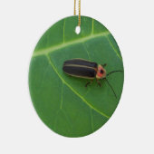 Lightning Bug op Leaf Keramisch Ornament (Rechts)