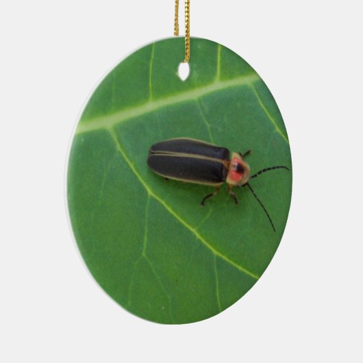 Lightning Bug op Leaf Keramisch Ornament (Rechts)
