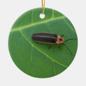 Lightning Bug op Leaf Keramisch Ornament (Voorkant)