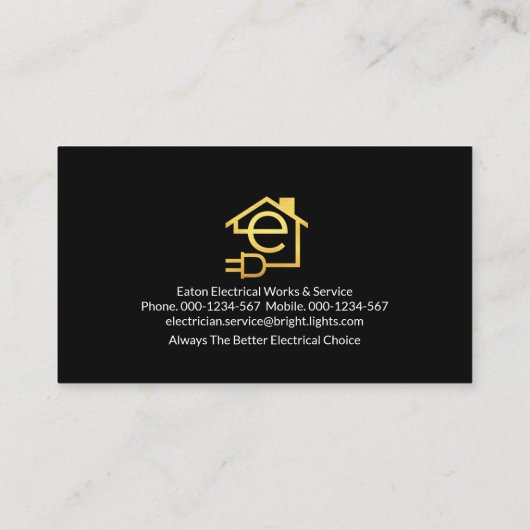 Lightning Charging Elektrische lamp Visitekaartje (Achterkant)