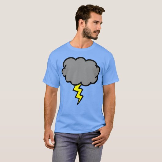 Lightning Cloud-muziekvriend T-shirt (Voorkant volledig)