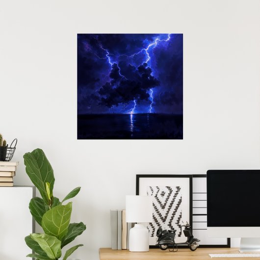 Lightning Cloud - Natuur Art Design Poster (Thuiskantoor)