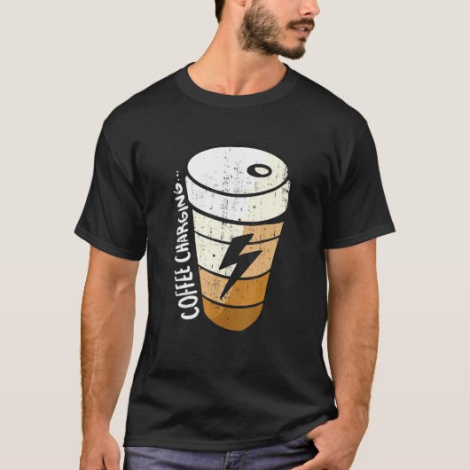 Lightning Coffee Cup batterij opladen T-shirt (Voorkant)