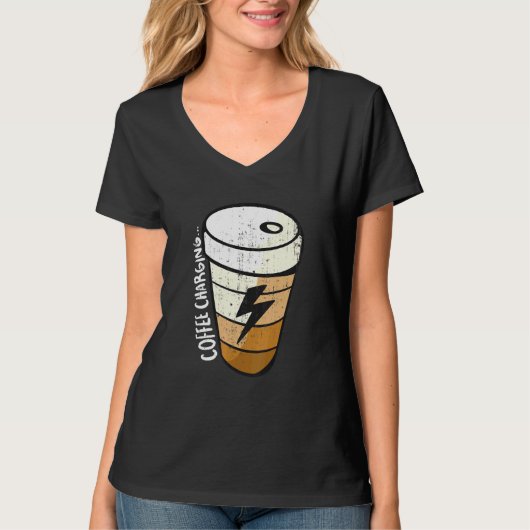 Lightning Coffee Cup batterij opladen T-shirt (Voorkant)