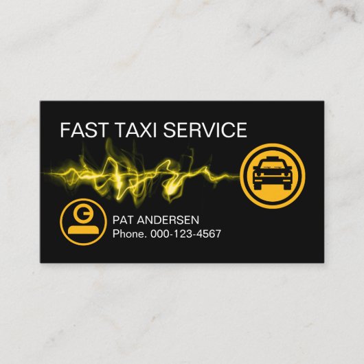 Lightning Fast Taxi Service Driving Visitekaartje (Voorkant)