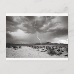 Lightning Joshua Tree B&W Briefkaart