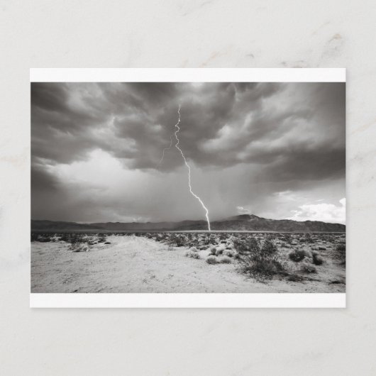 Lightning Joshua Tree B&W Briefkaart (Voorkant)