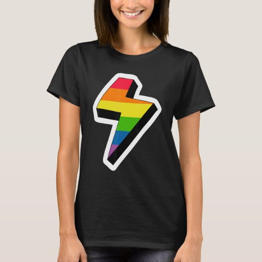 Lightning Lgbetq Gay Rights Proud Pride Rainbow T-shirt (Voorkant)