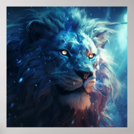 Lightning Lion Fantasy Creatures Tribute Poster