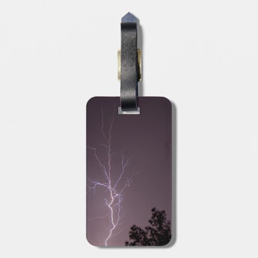 Lightning & Longleaf Pine Bagagelabel (Achterkant verticaal)