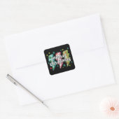 Lightning Merry Christmas Preppy Coquette Xmas  Vierkante Sticker (Envelop)