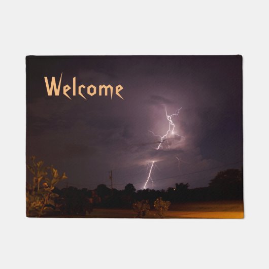 Lightning Night storm Welkomstdeurmat Deurmat (Voorkant)
