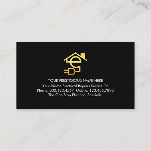 Lightning On Electric Service Visitekaartje (Achterkant)