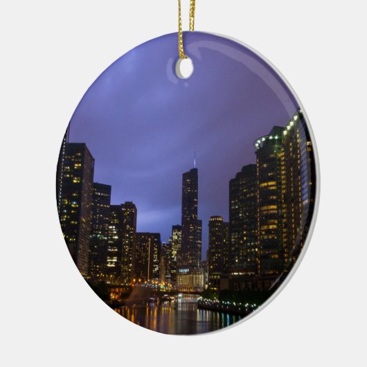 Lightning Over Chicago Keramisch Ornament (Links)