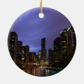 Lightning Over Chicago Keramisch Ornament (Achterkant)