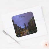 Lightning Over Chicago Vierkante Sticker (Envelop)