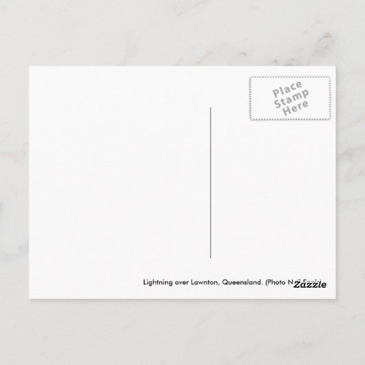 Lightning over Lawnton Briefkaart (Achterkant)