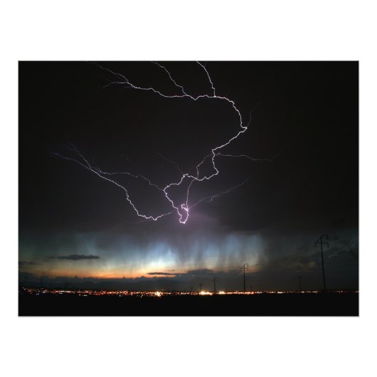 Lightning over Ridgecrest Foto Afdruk (Voorkant)