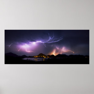 Lightning Panorama Poster