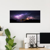 Lightning Panorama Poster (Thuiskantoor)