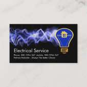 Lightning Powering Lightbulb Home Visitekaartje (Voorkant)