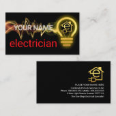 Lightning Powers Up Letter-e Home Lightbulb Visitekaartje (Voorkant / Achterkant)