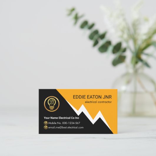 Lightning Powers Your Electric Name Visitekaartje (Staand voorkant)