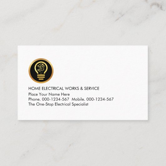 Lightning Powers Your Electric Name Visitekaartje (Achterkant)