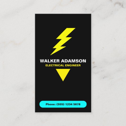 (Lightning QR-code) Elektrowerk Elektricien Visitekaartje (Voorkant)