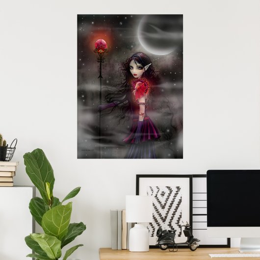 Lightning Stone Fantasy Dragon Poster (Thuiskantoor)