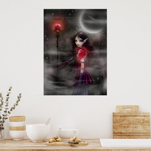 Lightning Stone Fantasy Dragon Poster (Keuken)