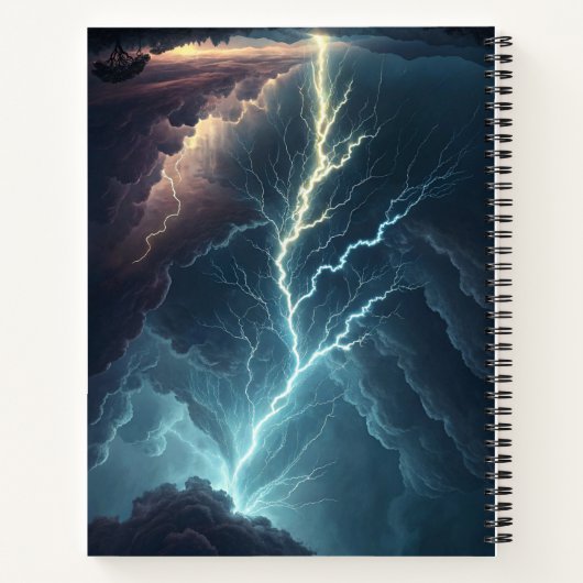 Lightning Storm Art Notitieboek (Achterkant)