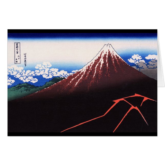 Lightning Storm Mt Fuji Hokusai (Voorkant Horizontaal)