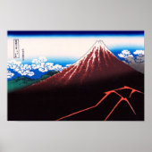 Lightning Storm Mt Fuji Hokusai Poster (Voorkant)