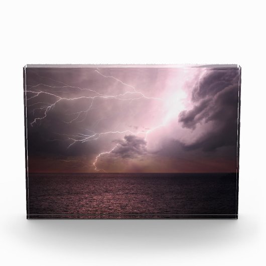 Lightning Storm Ocean Fotoblokken (Voorkant)
