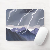 Lightning Storm | Watercolor Dark Mountains Muismat (Met muis)